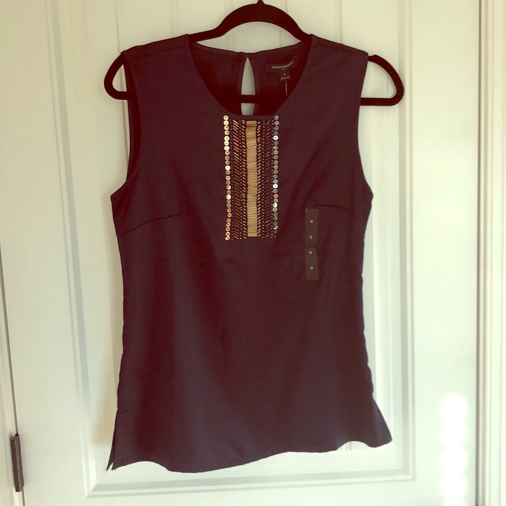 Navy too with gold beads